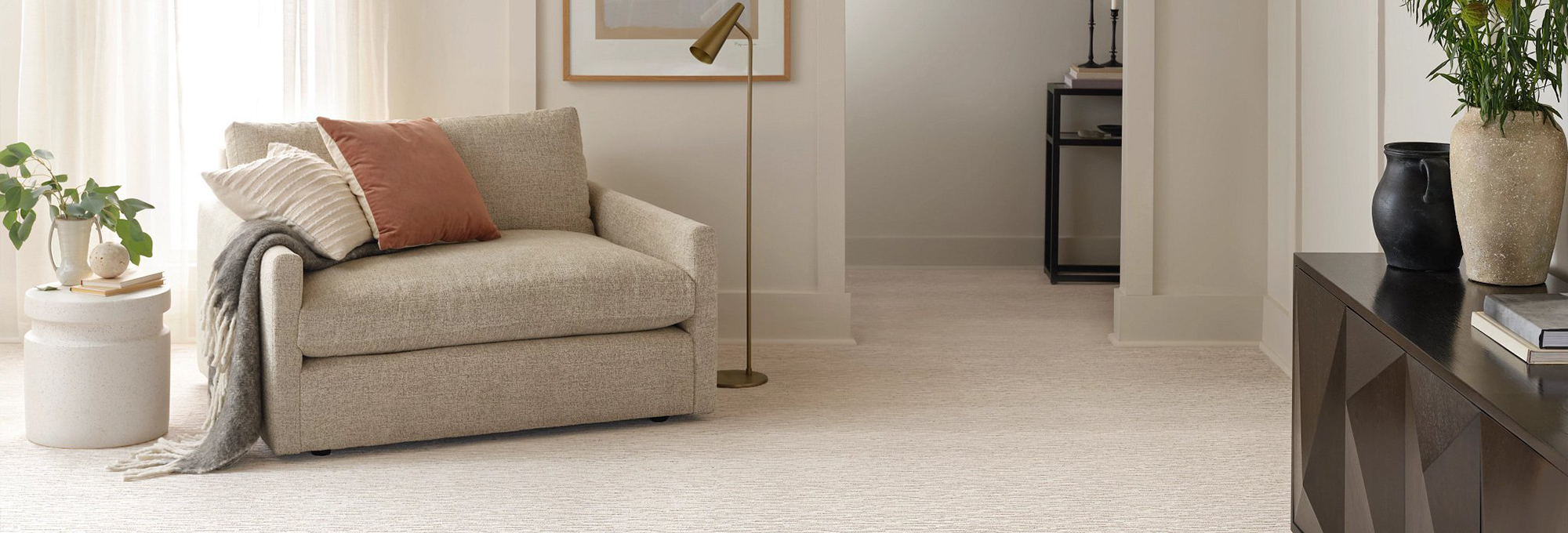 white carpet living room - J&J Carpets LLC in GA